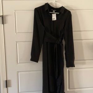 H and M-Black Shirt Dress-size 12